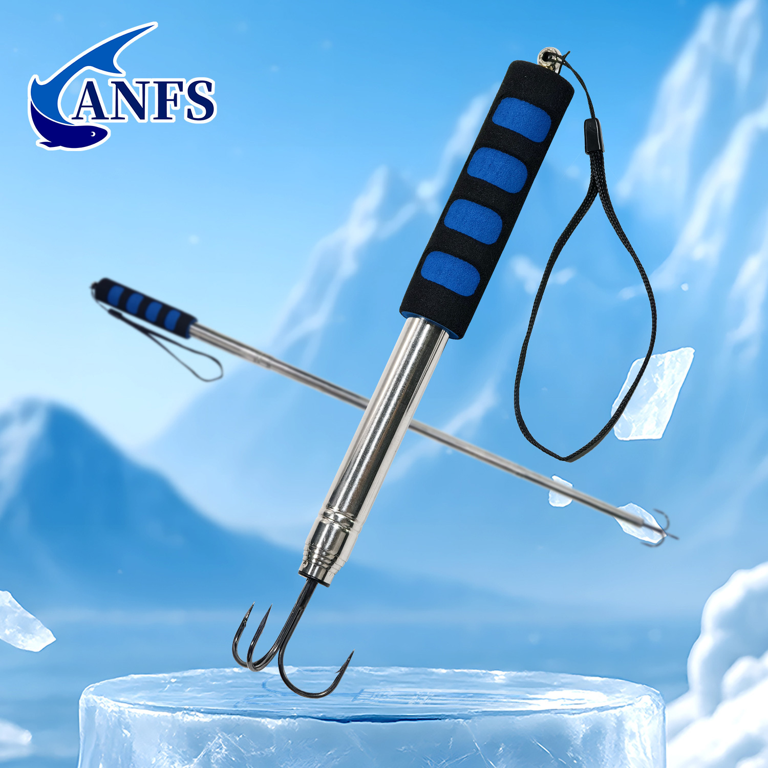 Ice Fishing Tip Up - ANFS 1pcTelescopische visgaffel met roestvrijstalen drievoudige