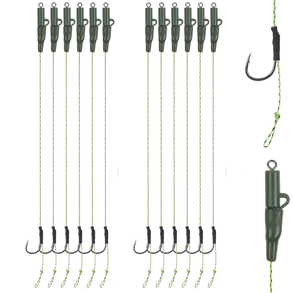 Fishing Equipment Shop - 12 Stuks Karpervissen Haarplatform Voorgebonden Karperhaken