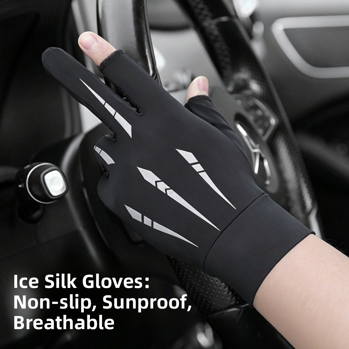 Fishing Equipment Us - Zonbeschermende touchscreenhandschoenen van dunne ijszijde, antislip,