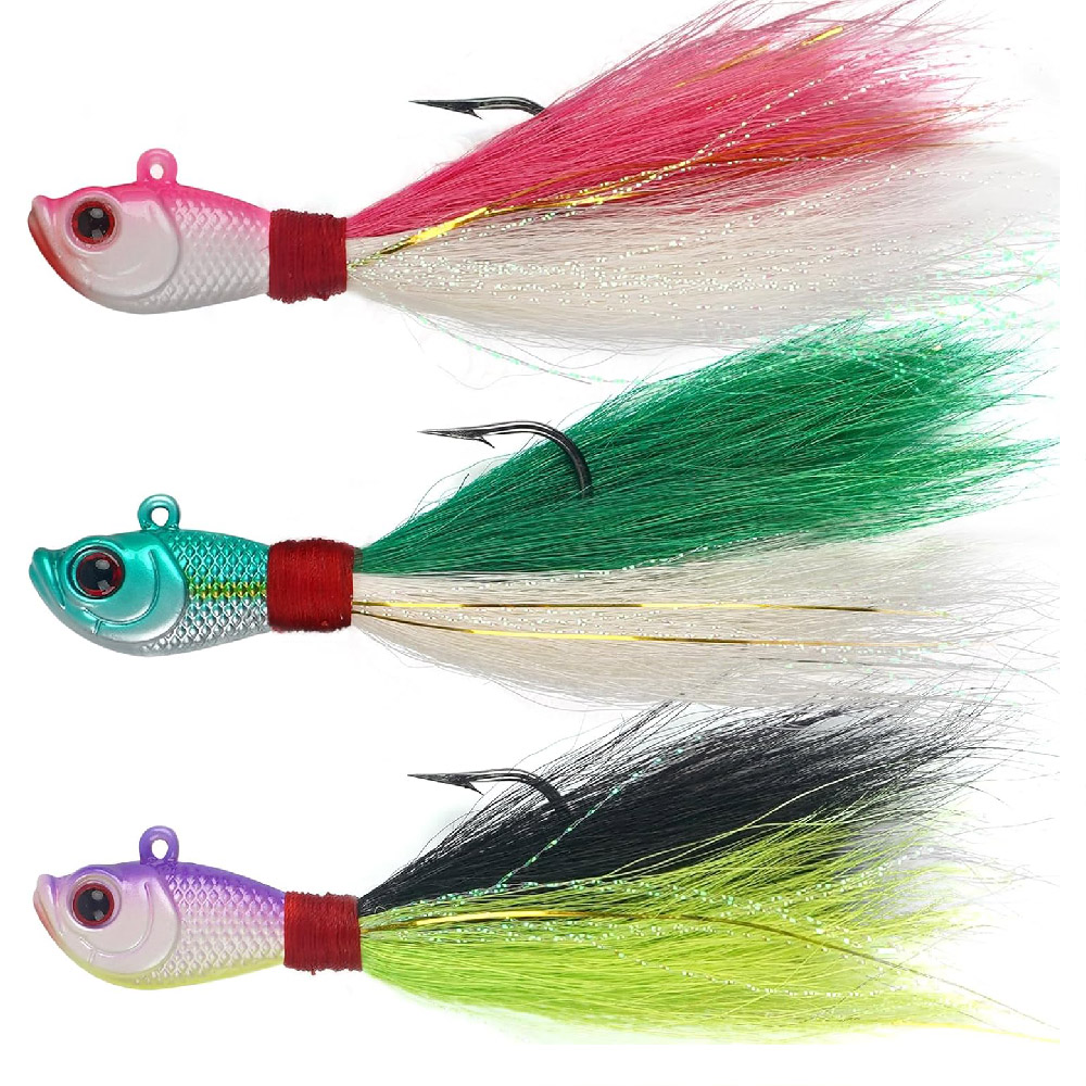 Fishing Equipment Shop - 3pcs Bucktail Jigs Zoutwater Zoetwater Lokt