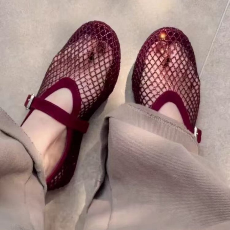 Fishing Net - Holle strass Baotou sandalen dames 2026