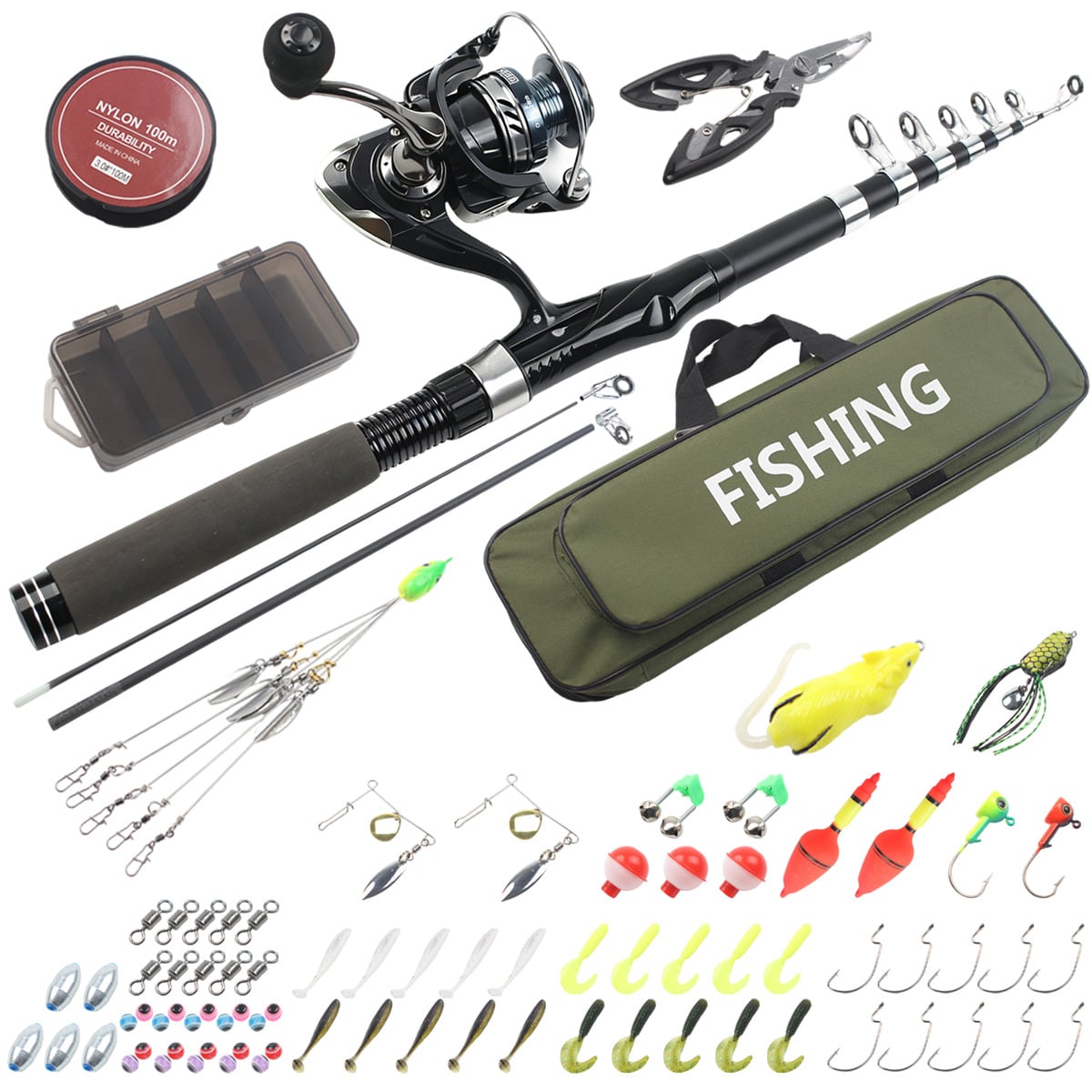 Fishing Equipment Online - 86-delige telescopische hengel- en molenset, draagbare