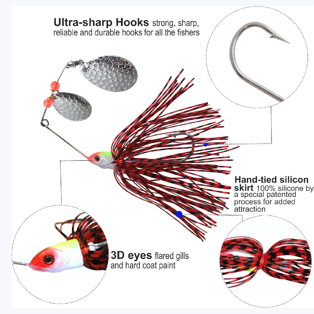 6pcs Spinnerbait Kunstaas Buzz - Fishing Equipment Shop recensie en prijs