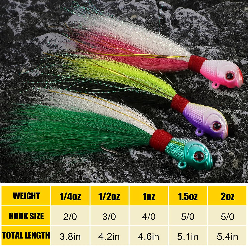 3pcs Bucktail Jigs Zoutwater Z - Fishing Equipment Shop recensie en prijs